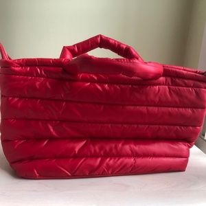 New Red and Pink Interior Tote Bag w/ Removable Crossbody Straps & Full Zipper